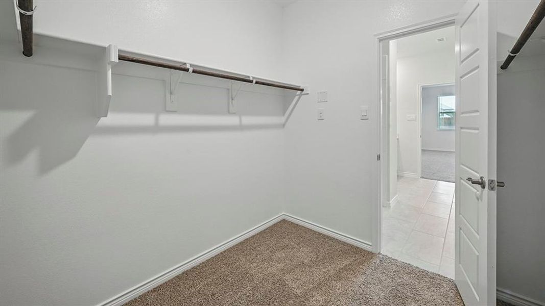 Walk in closet with light carpet Walk in closet with light carpet