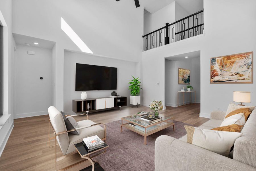 Open Concept Family Room - Virtually Staged