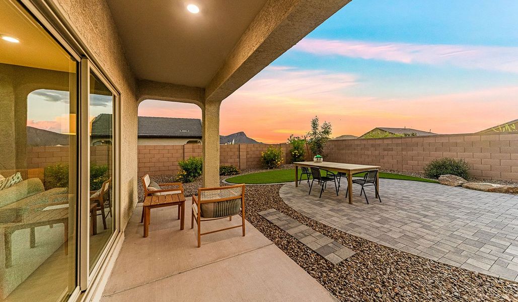 Exterior details and patio area of a home in Saguaro Bloom, Marana (Image 2).