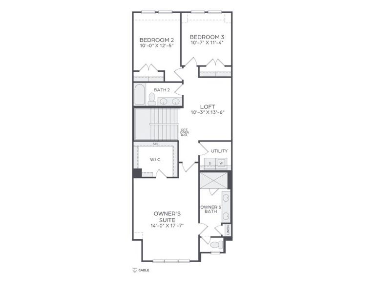 2D floor plan layout for the Natalie - modern by Cadence Homes in Karis, Crowley, TX (Image 3). 2D floor plan layout for the Natalie - modern by Cadence Homes in Karis, Crowley, TX (Image 3).