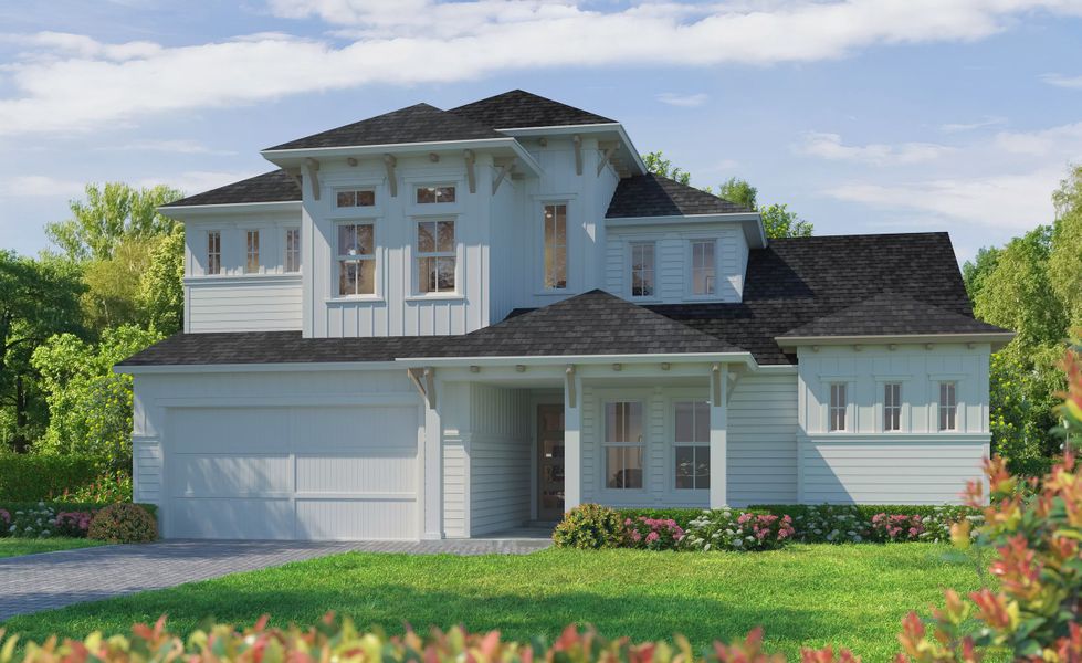 Representative exterior photo of a completed home built from the Palos Verdes by ICI Homes in Amelia National, Fernandina Beach, FL (Image 16).