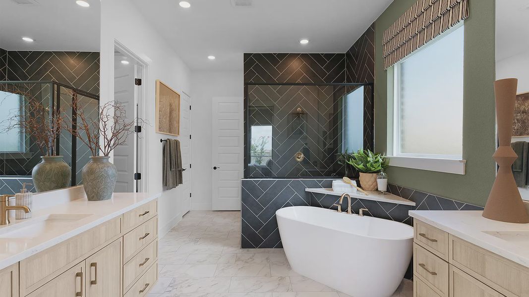 Representative furnished interior of a home built from the Silas by Chesmar Homes in Crescent Bluff, Georgetown (Image 24).