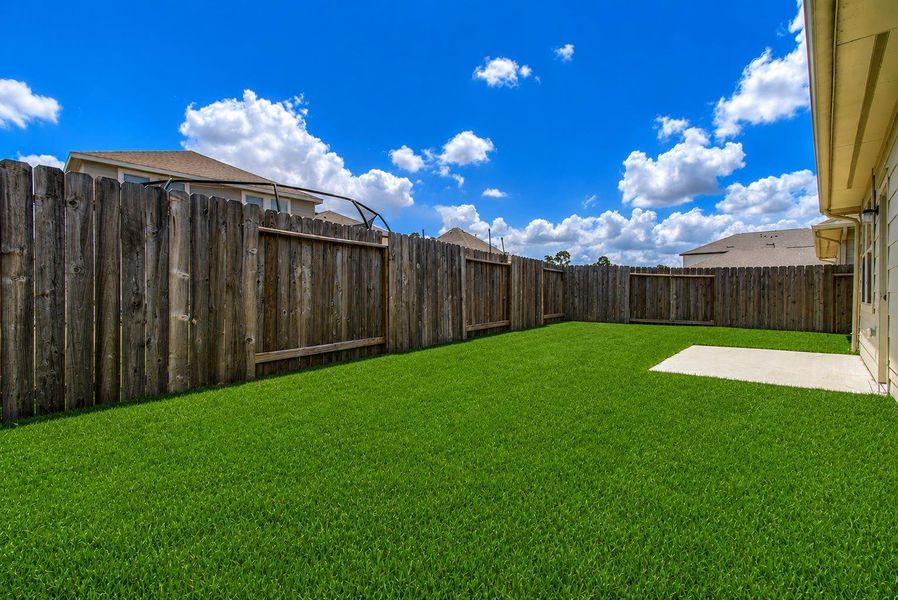 Spacious backyard