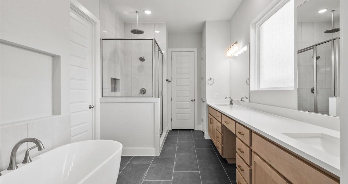 Representative furnished interior of a home built from the Draco by Chesmar Homes in Sunfield, Buda (Image 4).