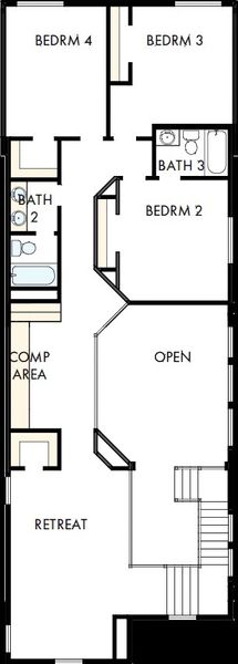 2D floor plan layout of this home in Walsh Cottage, Fort Worth, TX (Image 4). 2D floor plan layout of this home in Walsh Cottage, Fort Worth, TX (Image 4).