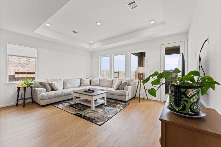 Furnished interior view inside a new home in Bridge Creek 45s and 50s, Cypress (Image 5).