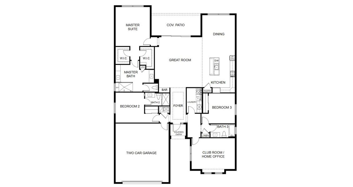 2D floor plan layout for the Aurora 25 by GHO Homes in High Pointe, Vero Beach, FL (Image 5).