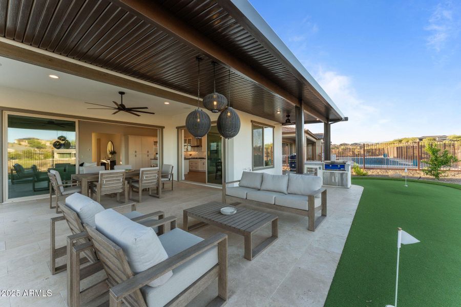 Extended solid pergola