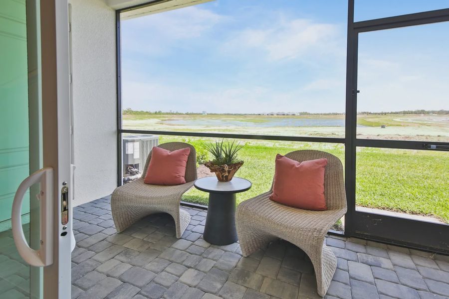 Representative exterior details of a home built from the Morgan by Neal Communities in SkySail, Naples (Image 2).
