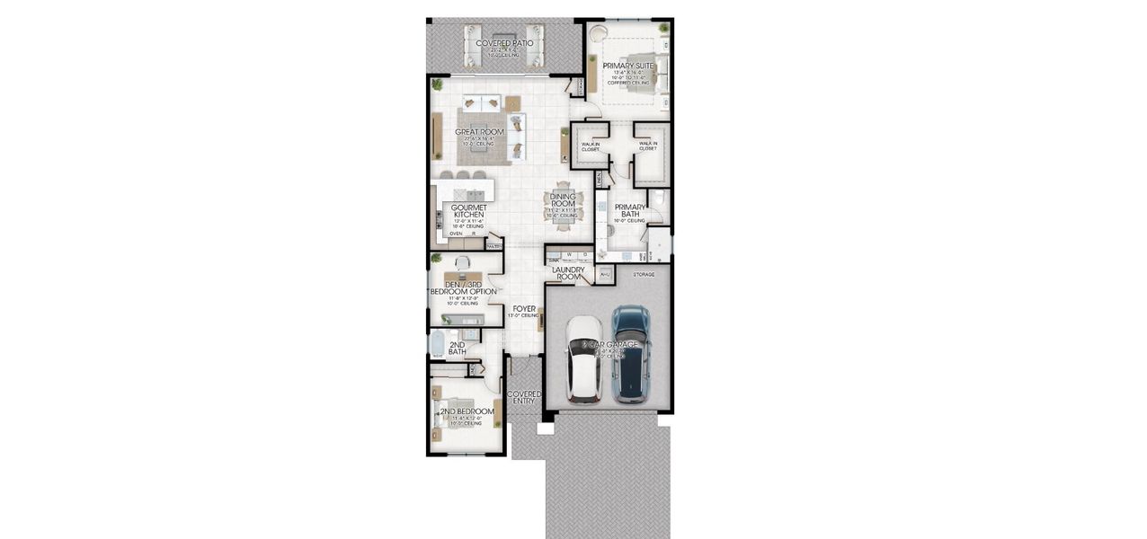 2D floor plan layout for the Dorado by GL Homes in Apex at Avenir, Palm Beach Gardens, FL (Image 3). 2D floor plan layout for the Dorado by GL Homes in Apex at Avenir, Palm Beach Gardens, FL (Image 3).