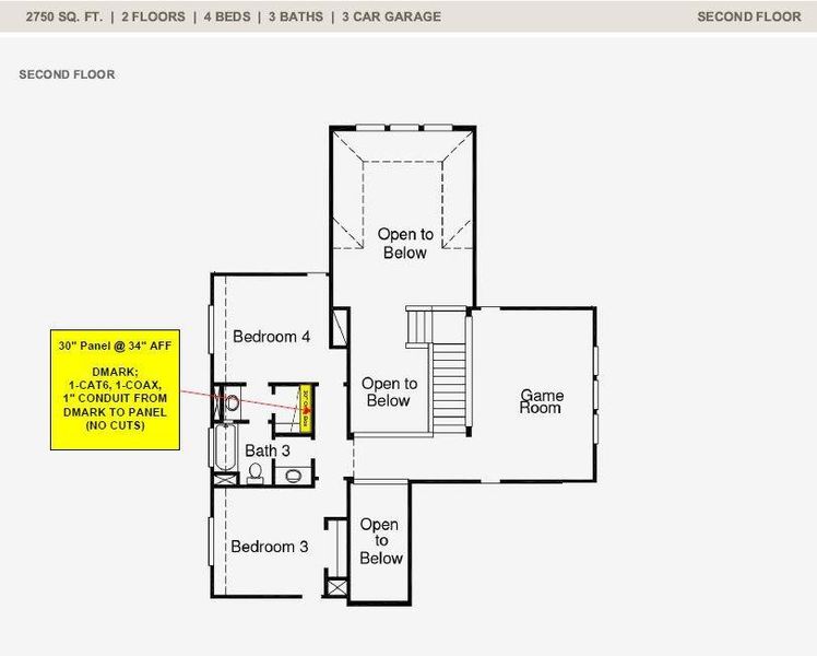 2D floor plan layout of this home in Wildtree, Magnolia, TX (Image 2).
