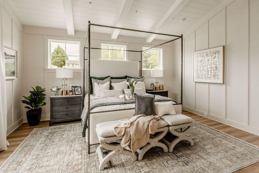 Representative furnished interior of a home built from the Covington by Keystone Custom Homes in McLean South Shore, Belmont (Image 12).
