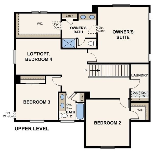 2D floor plan layout of this home in The Aurora Highlands, Aurora, CO (Image 4).
