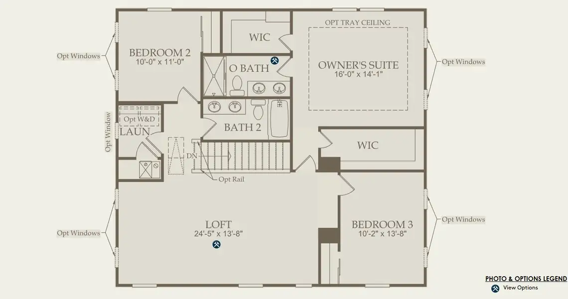 2D floor plan layout for the Aspire by Pulte Homes in Wimberly, Angier, NC (Image 4).