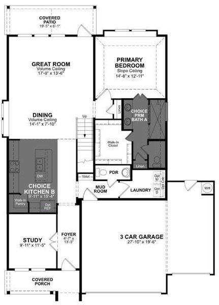 2D floor plan layout of this home in Arabella on the Prairie, Richmond, TX (Image 3).