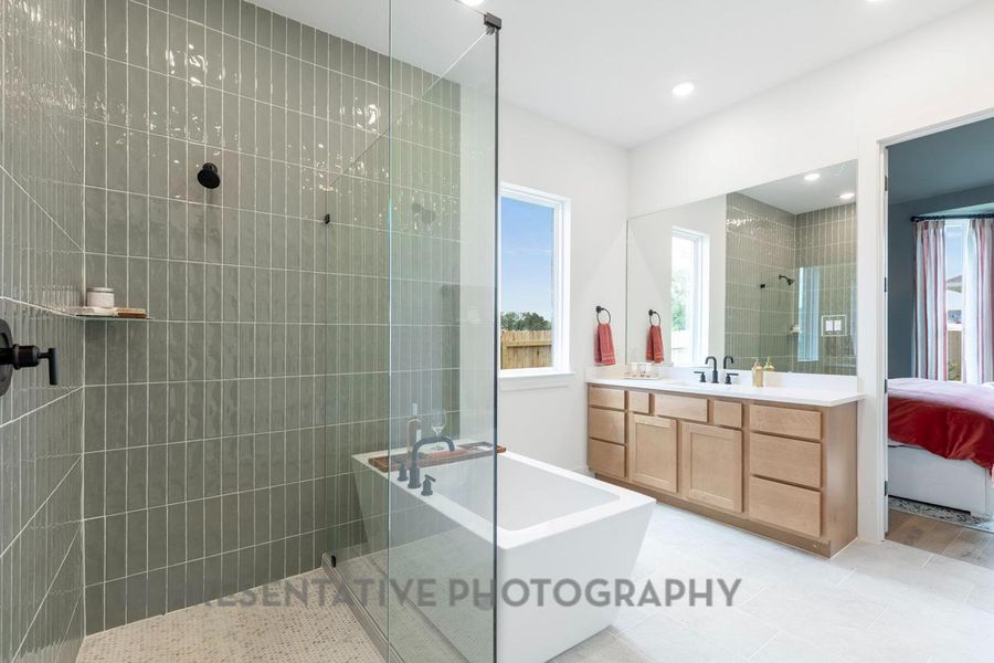 Furnished interior view inside a new home in Santa Rita Ranch: 60ft. lots, Liberty Hill (Image 39).