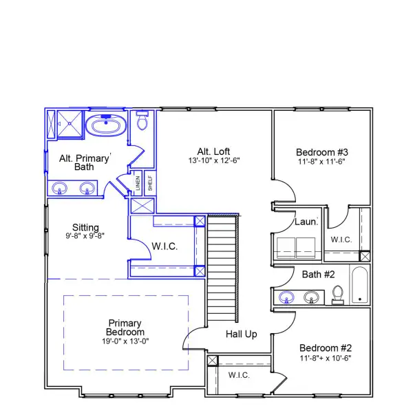 2D floor plan layout of this home in Hendrix Farms, Lexington, SC (Image 3).