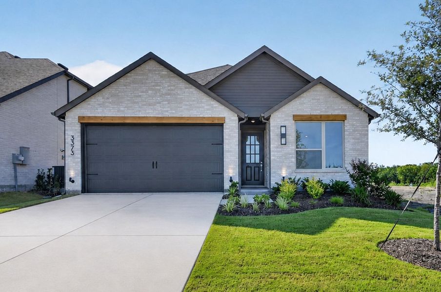 Front exterior of a new home in Meraki, McLendon-Chisholm, TX, highlighting curb appeal (Image 1). Front exterior of a new home in Meraki, McLendon-Chisholm, TX, highlighting curb appeal (Image 1).