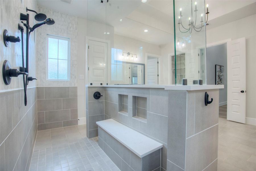 An inside view of the shower