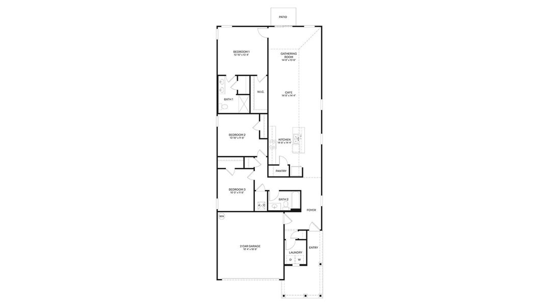 2D floor plan layout for the Berkeley+ by D.R. Horton in Liberty Cove, Yulee, FL (Image 4).