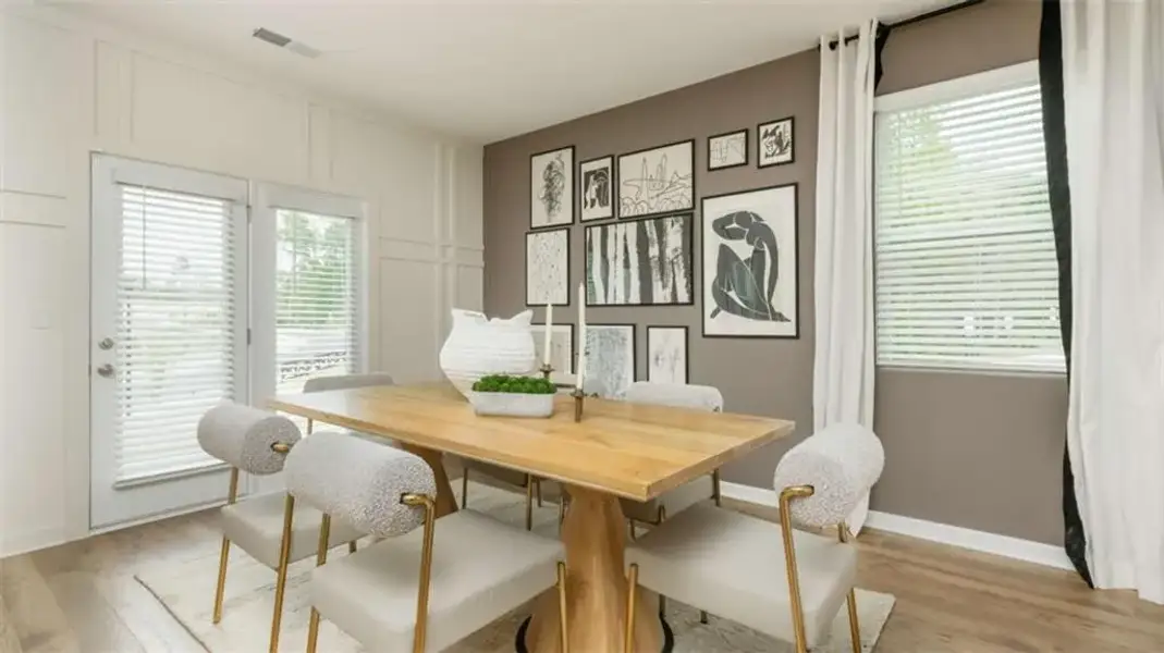 Furnished interior view inside a new home in The Village at Sandy Plains, Marietta (Image 6). Furnished interior view inside a new home in The Village at Sandy Plains, Marietta (Image 6).
