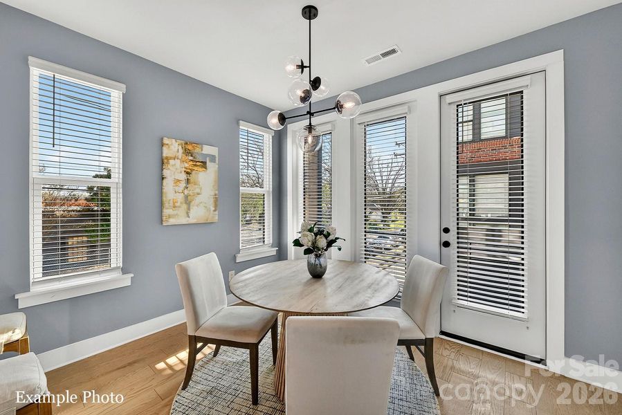Furnished interior view inside a new home in North End Terraces, Charlotte (Image 10).