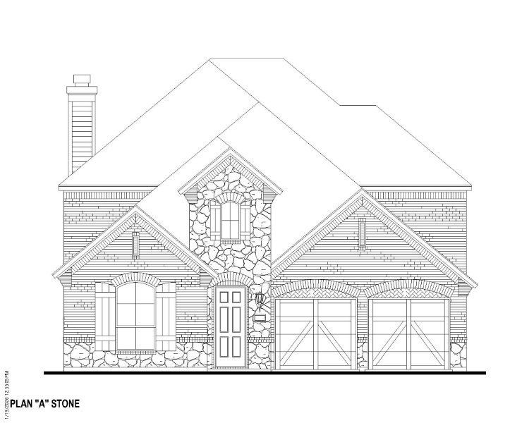 Plan 1509 Elevation A w/ Stone