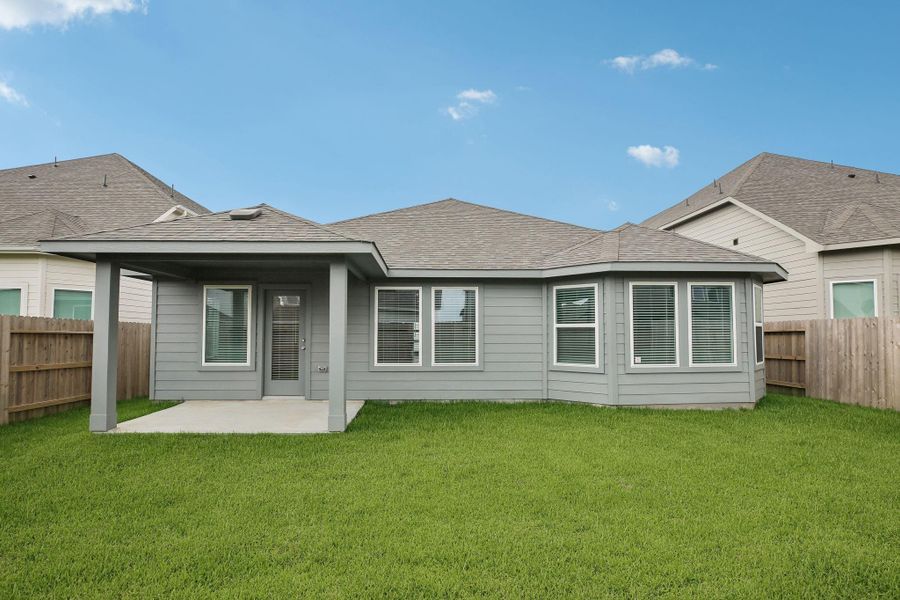 Exterior details and patio area of a home in Riviera Pines - Classic Series, Huffman (Image 3). Exterior details and patio area of a home in Riviera Pines - Classic Series, Huffman (Image 3).