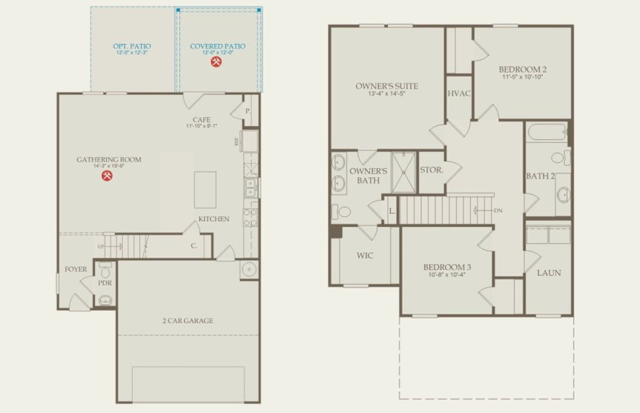 2D floor plan layout of this home in Grand Arbor, Blythewood, SC (Image 4).