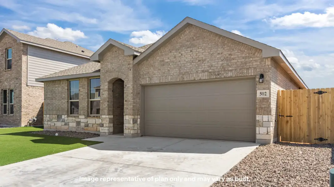 Front exterior of a new home in Yukon Ridge, Odessa, TX, highlighting curb appeal (Image 13).