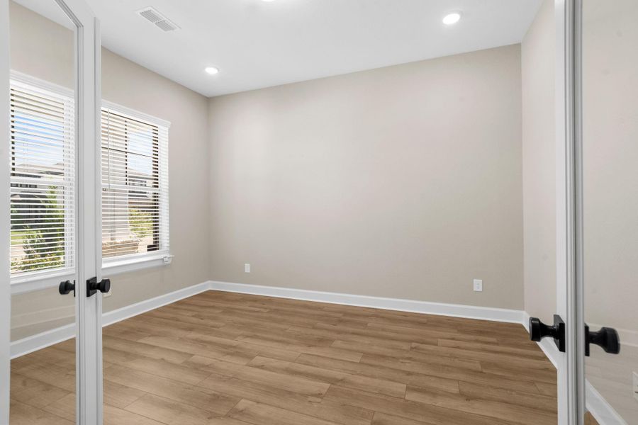 Dedicated office space with double doors