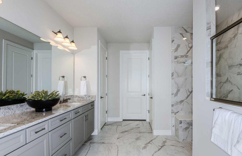 Owner's Bathroom with Dual Sinks and Walk-in Shower