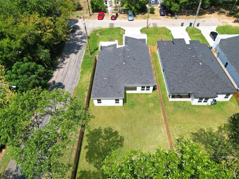 View from above of property