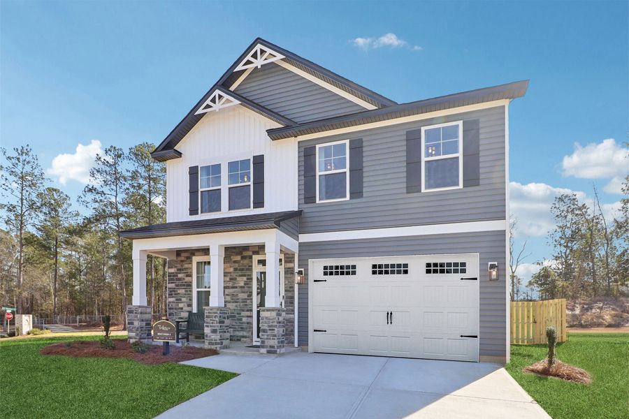Representative exterior photo of a completed home built from the Bentcreek II by Great Southern Homes in Shiloh Trail, Wellford, SC (Image 35).