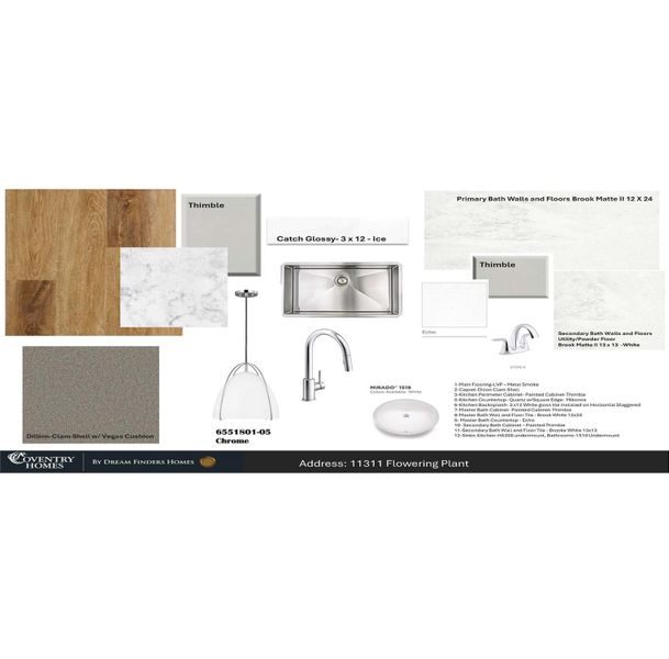 Sample of building materials used in homes in Bridgeland, Cypress (Image 4). Sample of building materials used in homes in Bridgeland, Cypress (Image 4).