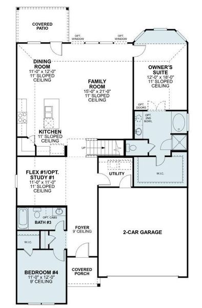 2D floor plan layout of this home in Lago Mar, Santa Fe, TX (Image 5).