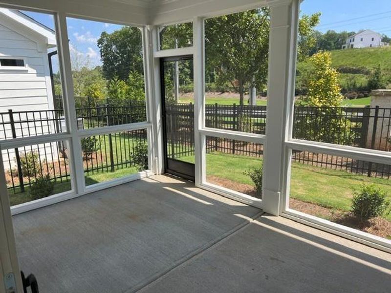 Exterior details and patio area of a home in Promenade at Sawnee Village, Cumming (Image 4).