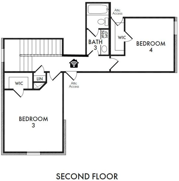2D floor plan layout for the Phoenix by Impression Homes in De Berry Reserve, Royse City, TX (Image 4). 2D floor plan layout for the Phoenix by Impression Homes in De Berry Reserve, Royse City, TX (Image 4).