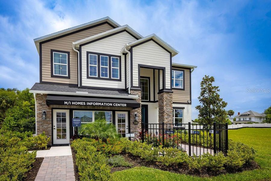 Front exterior of a new home in Estates at Rivercrest, Sanford, FL, highlighting curb appeal (Image 2). Front exterior of a new home in Estates at Rivercrest, Sanford, FL, highlighting curb appeal (Image 2).