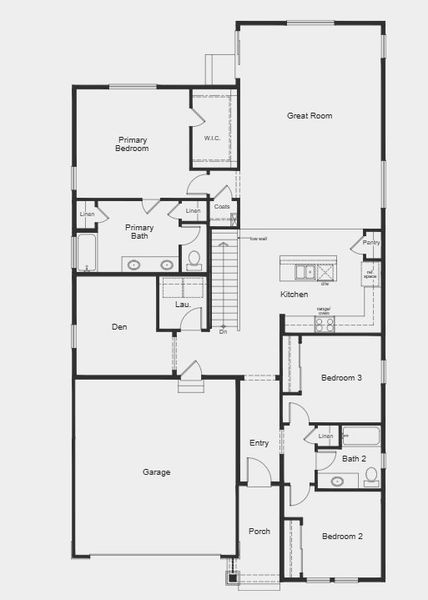 2D floor plan layout for the Plan 1942 Modeled by KB Home in Murphy Creek Reserve, Aurora, CO (Image 13).