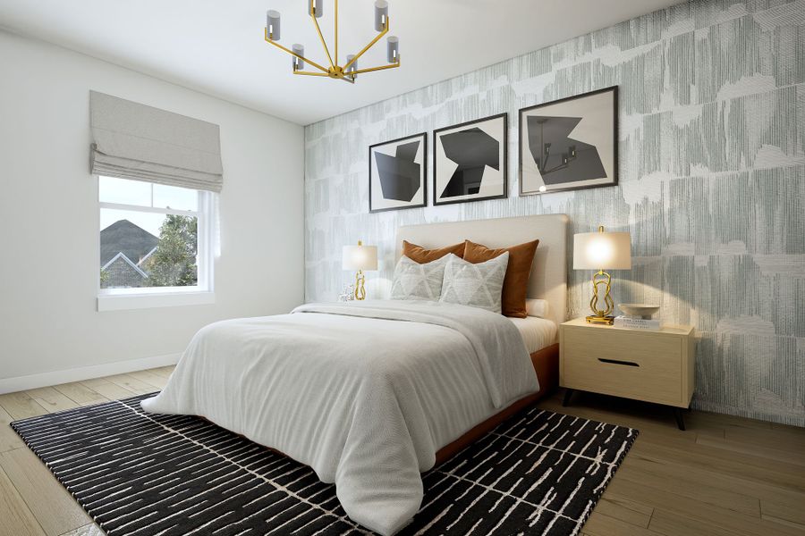 Representative furnished interior of a home built from the The Dahlia by David Weekley Homes in Austin Point, Richmond (Image 5). Representative furnished interior of a home built from the The Dahlia by David Weekley Homes in Austin Point, Richmond (Image 5).