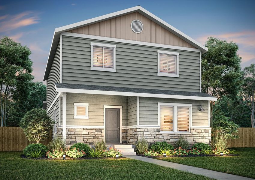 The Daisy is a beautiful two story home with siding.