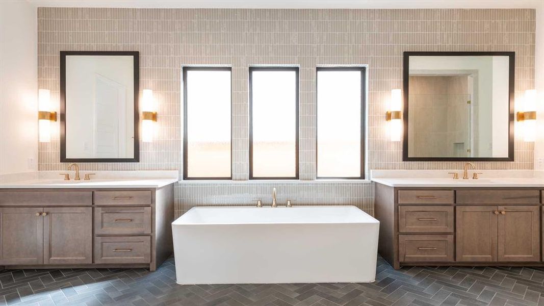 Furnished interior view inside a new home in Fields 60', Frisco (Image 13).