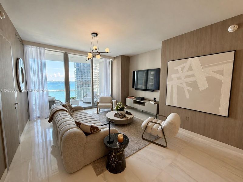 Furnished interior view inside a new home in , Miami (Image 13).