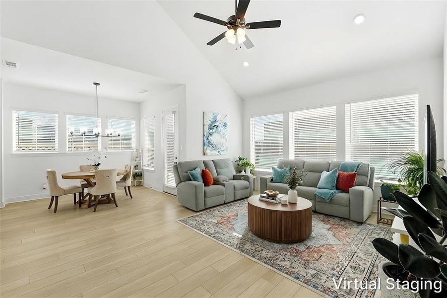 Furnished interior view inside a new home in Pecan Square - Gardens, Northlake (Image 8). Furnished interior view inside a new home in Pecan Square - Gardens, Northlake (Image 8).