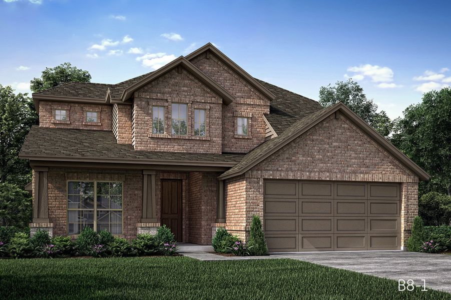 Representative exterior photo of a completed home built from the Dover by John Houston Homes in Vista Point - Phase 1, Grandview, TX (Image 2). Representative exterior photo of a completed home built from the Dover by John Houston Homes in Vista Point - Phase 1, Grandview, TX (Image 2).