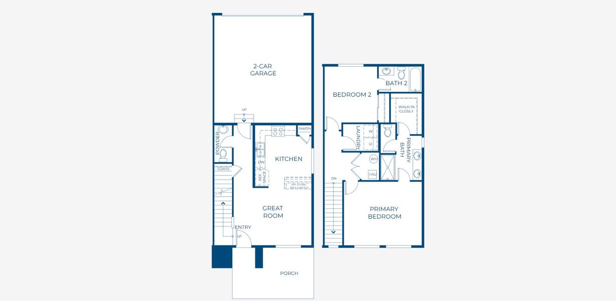 2D floor plan layout for the Denali by Risewell Homes in Pintail Commons at Johnstown Village, Johnstown, CO (Image 3).