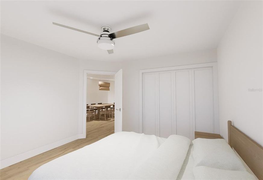 *Rendering Example**Unit does not come with physical ceiling fans, furniture, and washer/dryer appliances.