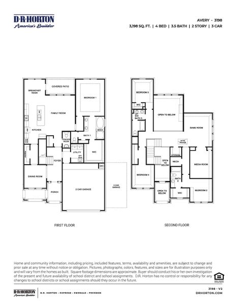 2D floor plan layout for the Avery by D.R. Horton in Friendswood Trails 70' Homesites, Friendswood, TX (Image 3). 2D floor plan layout for the Avery by D.R. Horton in Friendswood Trails 70' Homesites, Friendswood, TX (Image 3).