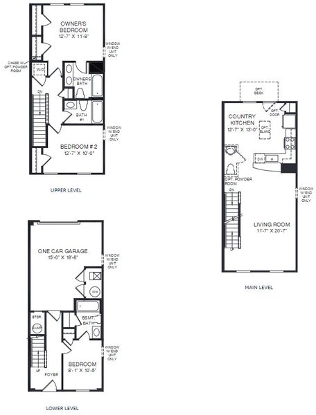 2D floor plan layout for the Spencer by Ryan Homes in Northerly, Charlotte, NC (Image 1).